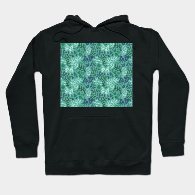 Green and mint, leaves and plants Hoodie by kostolom3000